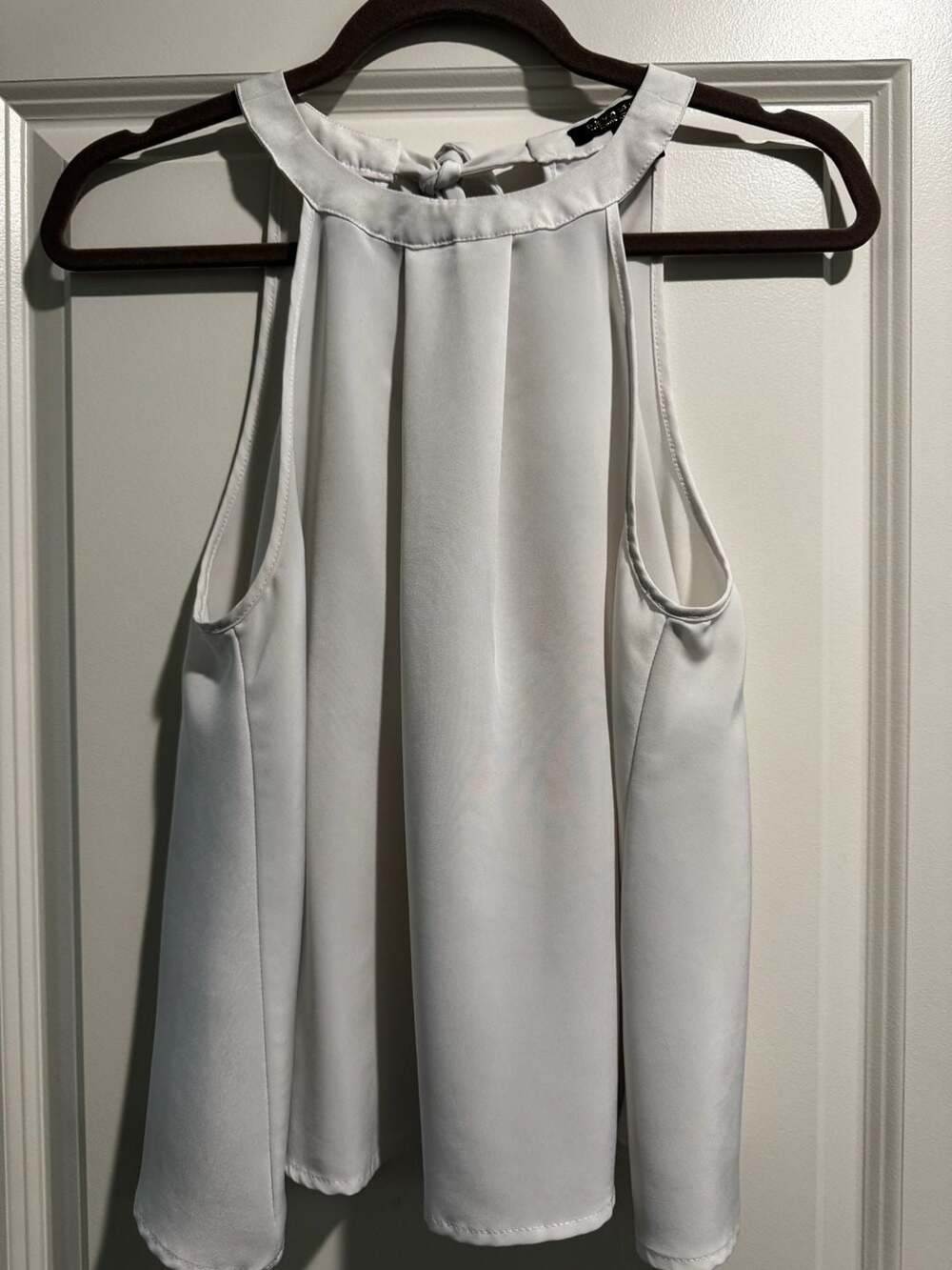 Revamped Premium Collection White High Neck Halter Sleeveless Blouse Size M